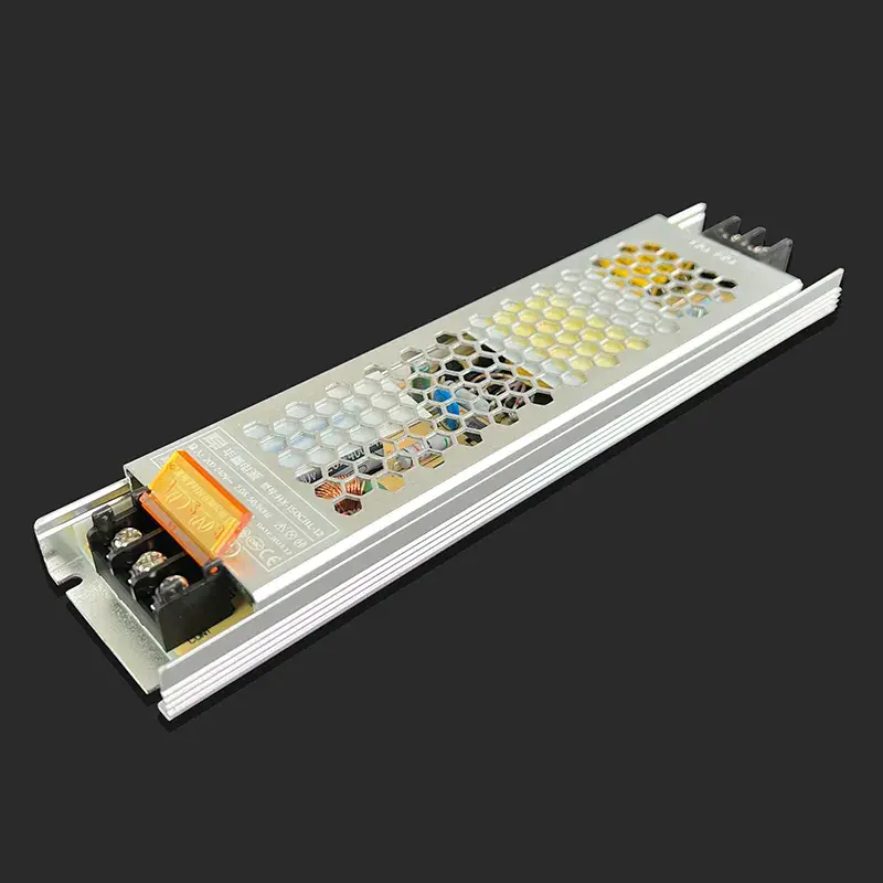 Bekalan Kuasa Kotak Cahaya DC 12V 12.5A 12Vdc 150 watt, Bekalan kuasa Lampu LED Slim 12V perumahan hitam